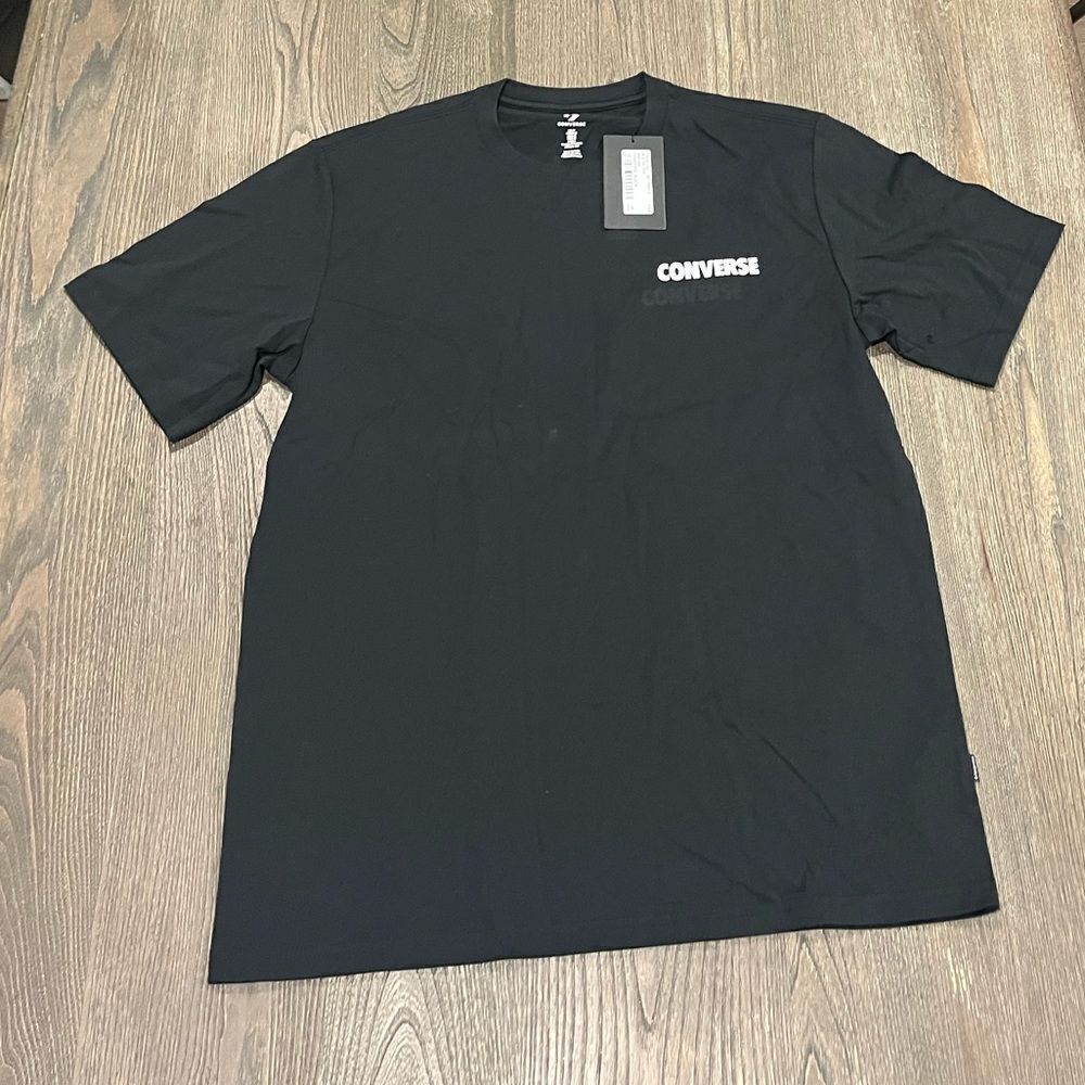 NWT Converse Men's Short Sleeve Crew Neck T-Shirt Black Graphic Size M